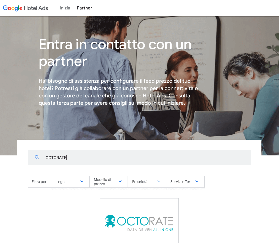 Octorate is Google Hotel Ads Partner